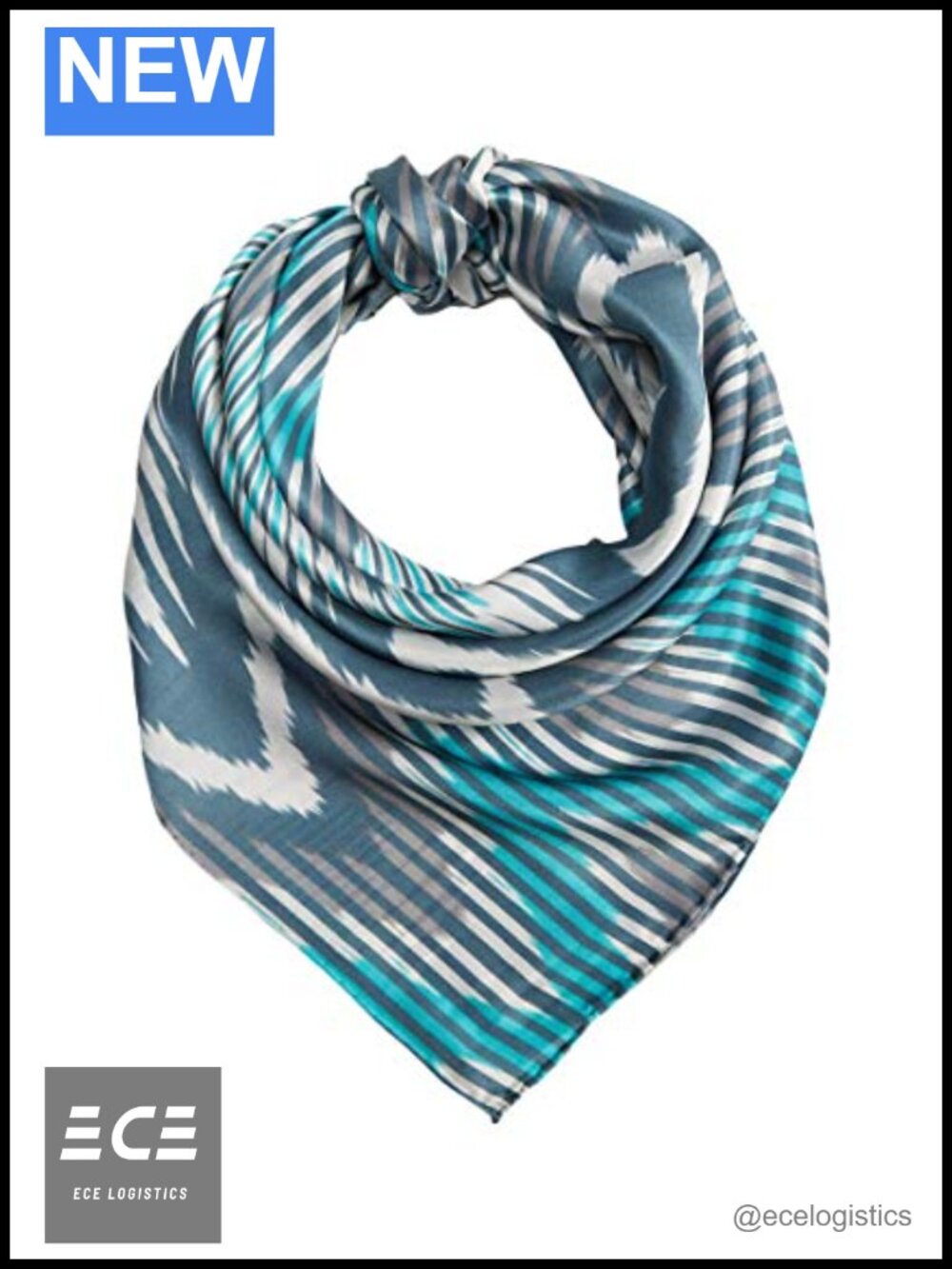 100% Silk Wild Rag Western Large Chevron Patterned Scarf Bandana 33x33